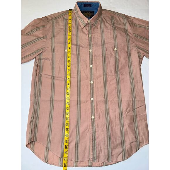 Chaps Ralph Lauren Vtg Men's Boy Scouts Pink Stripe Long Sleeve Shirt 16 34/35 - Picture 3 of 7